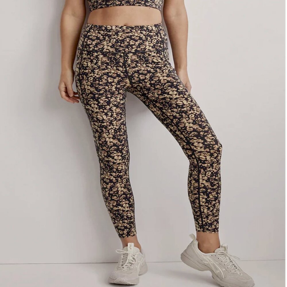 Varley Let's Go Running Legging Sand Speckle Leopard XS